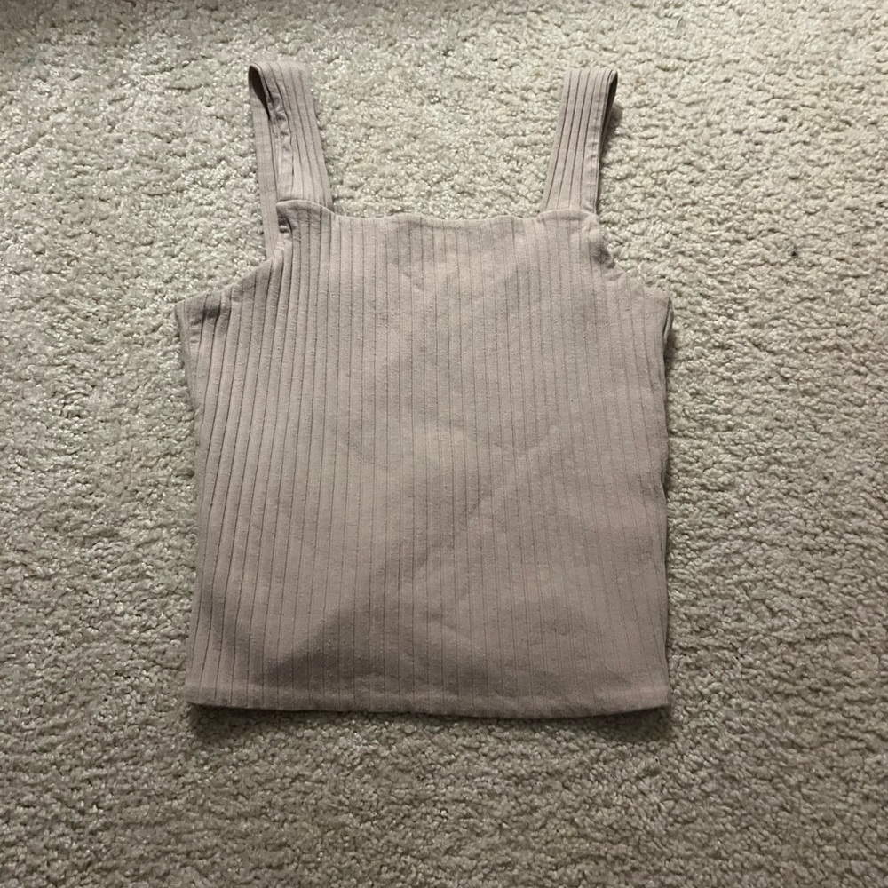 Tan Cropped Tank Top